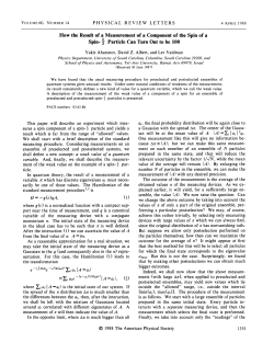 How the result of a measurement of a component of the spin of