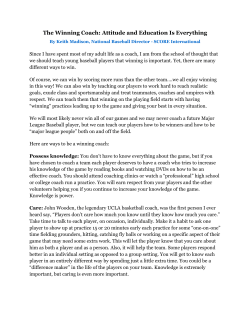 The Winning Coach: Attitude and Education Is Everything