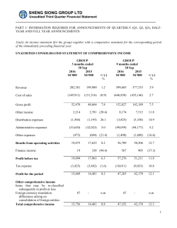 Q3 2016 Financial Statement