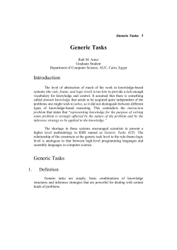 Generic Tasks - Computer Science and Engineering Department