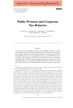 Public Pressure and Corporate Tax Behavior