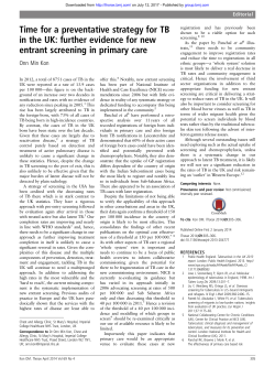 Time for a preventative strategy for TB in the UK