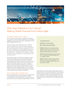 Making Global Financial Firms More Agile