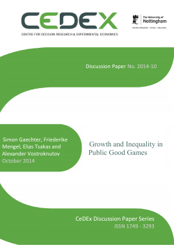 Growth and Inequality in Public Good Games
