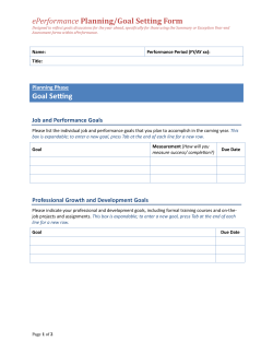 ePerformance Planning/Goal Setting Form Goal Setting