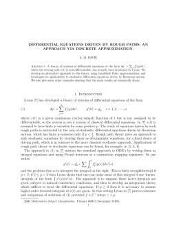 DIFFERENTIAL EQUATIONS DRIVEN BY ROUGH PATHS: AN