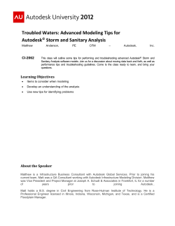 Advanced Modeling Tips for Autodesk &copy; Storm and Sanitary Analysis