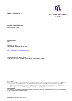 Aalborg Universitet Location-based games Ejsing