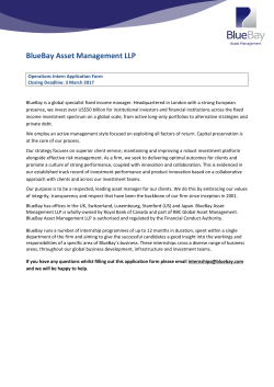 BlueBay Asset Management LLP Operations Intern Application Form