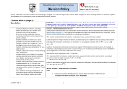 Division- YEAR 5 - Stoke Minster CE (A) Primary School