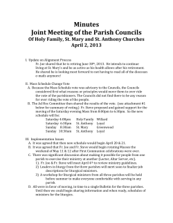 Minutes April 2, 2013 - Saint Anthony, Holy Family and St. Mary