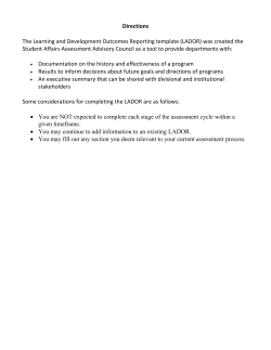 Completed Sample LADOR - James Madison University