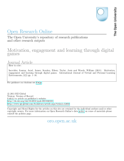 Motivation, engagement and learning through digital games