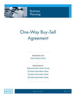 u One-Way Buy-Sell Agreement