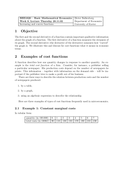 1 Objective 2 Examples of cost functions