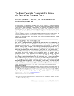The Drop: Pragmatic Problems in the Design of a Compelling