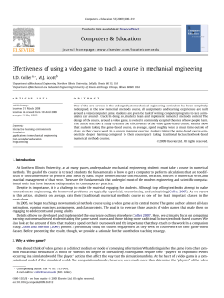 Effectiveness of using a video game to teach a course in mechanical