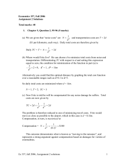 Ec 357, fall 2006, Assignment 2 solutions 1 Economics 357, Fall