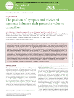 The position of eyespots and thickened segments influence their