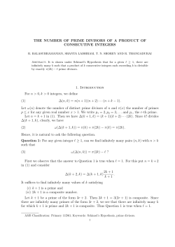 THE NUMBER OF PRIME DIVISORS OF A PRODUCT OF