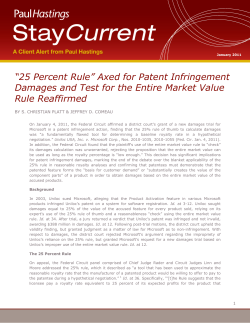 Axed for Patent Infringement Damages and Test for the Entire