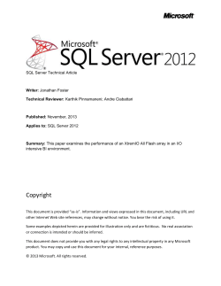 SQL Server White Paper Template
