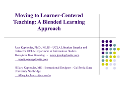 Moving to Learner-Centered Teaching: A Blended - carl