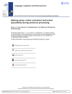 motor activation and action plausibility during sentence processing
