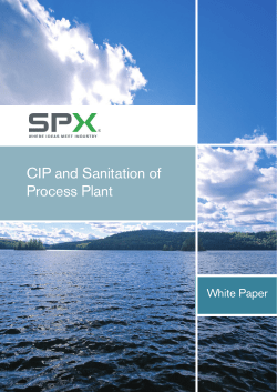 CIP and Sanitation of Process Plant