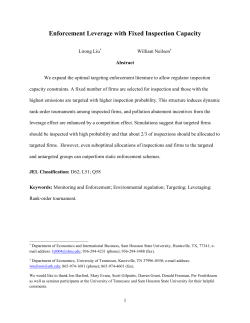 Enforcement Leverage with Fixed Inspection Capacity