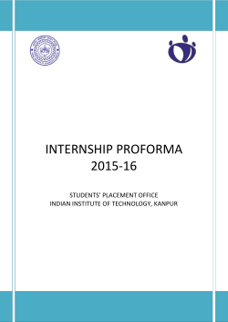 internship proforma - Students` Placement Office, IIT Kanpur