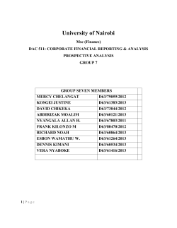 University of Nairobi Msc (Finance) DAC 511: CORPORATE