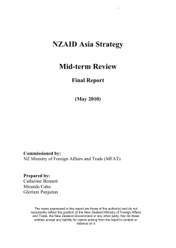 NZAID Asia Strategy Mid-term Review Final Report