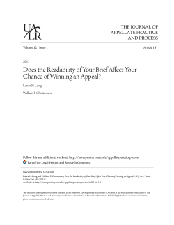 Does the Readability of Your Brief Affect Your Chance of Winning an