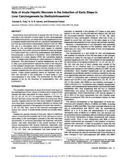 Role of Acute Hepatic Necrosis in the Induction of Early Steps in