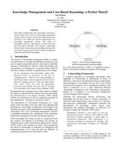 Knowledge Management and Case-Based Reasoning: a Perfect