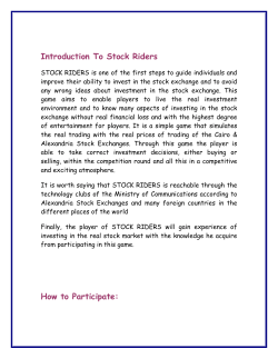 STOCK RIDERS is one of the first steps to guide individuals and