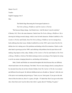 In comparison, the main characters Charlie and Holden are dealing