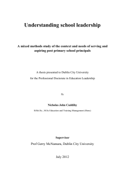 Understanding school leadership A mixed methods - DORAS