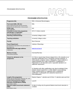 MSc Advanced Neuroimaging