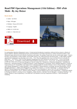 Read PDF Operations Management (11th Edition)