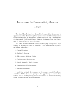 Lectures on Nori`s connectivity theorem