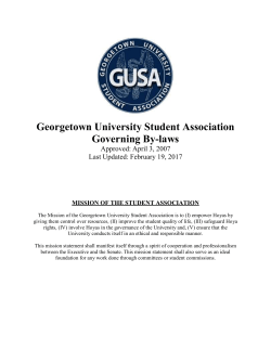 Governing By-laws - Georgetown University Student Association