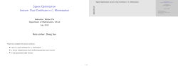 Sparse Optimization - Lecture: 1 Dual Certificate fo Exact and Stable