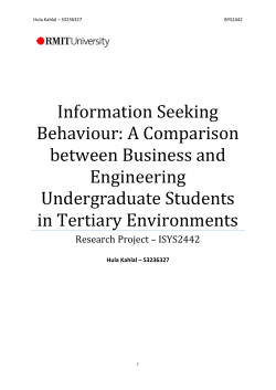Information Seeking Behaviour: A Comparison - BP140