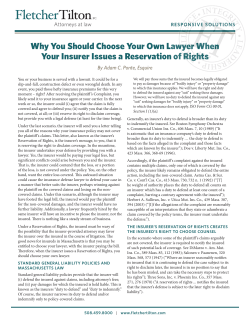 Choose attorney when Insurer Issues a