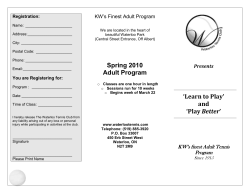 Spring 2010 Adult Program `Learn to Play` and `Play Better`