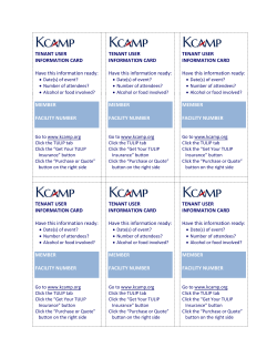 TENANT USER INFORMATION CARD Have this information ready