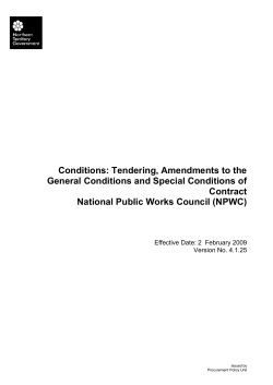 Amendments to General and Special Conditions of Contract (version