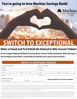 Member FDIC. *One random winner will be selected each month to